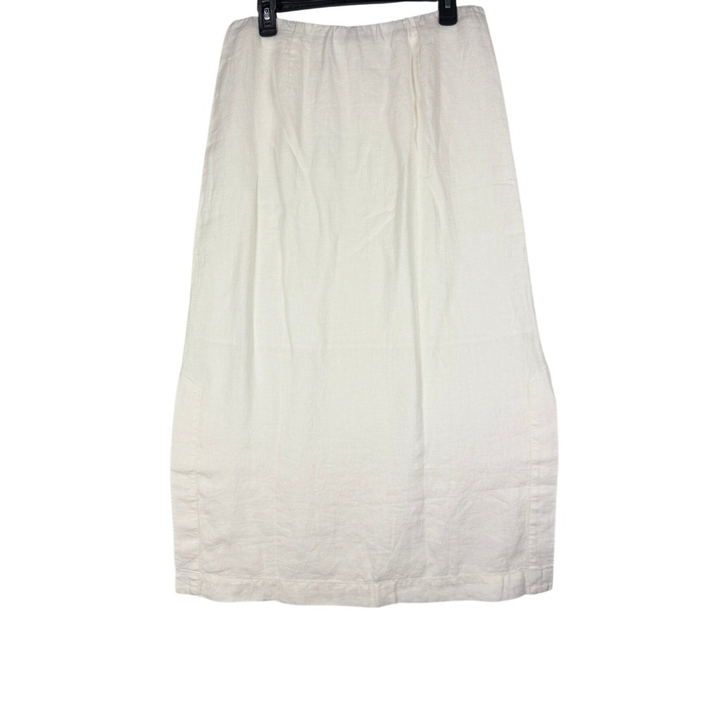 J. Jill Pure Jill White 100% Linen Midi Skirt Size Small Side Slit Lined NWT - Picture 2 of 9